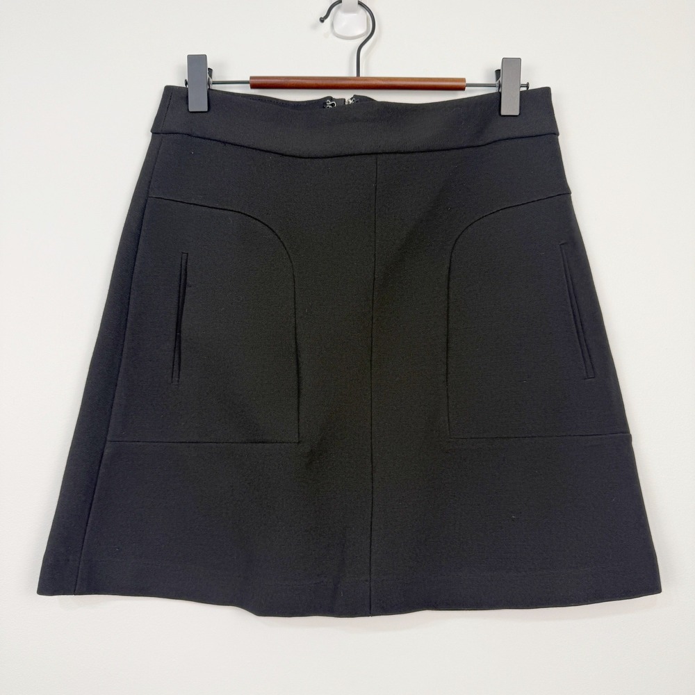 Maeve Anthropologie A Line Mini Skirt Womens 4 Black Minimalist Retro